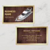 Rustikales Holz Gold Luxury Yacht Charter Visitenkarte (Vorne/Hinten)