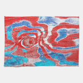 Rustikales Holz Grain Knot Textur in Red Blue Whit Geschirrtuch (Horizontal)