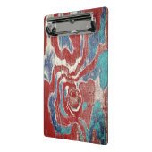 Rustikales Holz Grain Knot Textur in Red Blue Whit Mini Klemmbrett (Gewinkelt2)