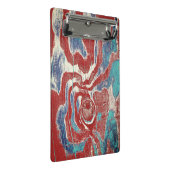 Rustikales Holz Grain Knot Textur in Red Blue Whit Mini Klemmbrett (Schrägansicht)