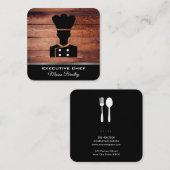 Rustikales Holz | Grill Master | Koch Quadratische Visitenkarte (Vorne/Hinten)