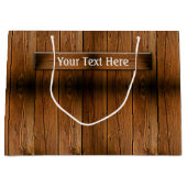 Rustikales Holz Große Geschenktüte (Vorderseite)