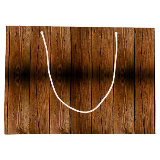 Rustikales Holz Große Geschenktüte (Rückseite)