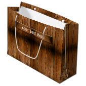 Rustikales Holz Große Geschenktüte (Vorderseite Schrägansicht)