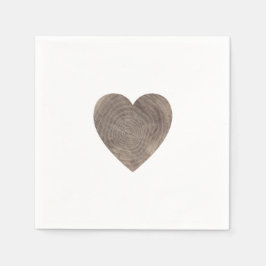 Rustikales Holz Große Herzenservietten Serviette