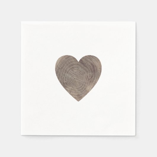 Rustikales Holz Große Herzenservietten Serviette (Vorderseite)