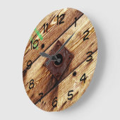 Rustikales Holz Große Wanduhr (Winkel)