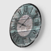 Rustikales Holz (grün) Große Wanduhr (Winkel)