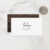 Rustikales Holz handgeschriebene Hochzeit Danke Mitteilungskarte (Vorderseite/Rückseite Beispiel)