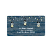 Rustikales Holz hanging Mason Jars und Lights Wedd Adressaufkleber (Vorne)