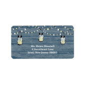 Rustikales Holz hanging Mason Jars und Lights Wedd Adressaufkleber (Vorne)