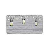 Rustikales Holz hanging Mason Jars und Lights Wedd Adressaufkleber (Vorne)