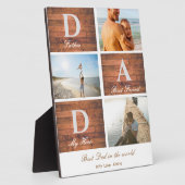 Rustikales Holz Happy Vatertag 3 Foto Collage Fotoplatte (Seite)