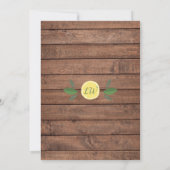 Rustikales Holz Hauptpresse Lemon Brautparty Einladung (Rückseite)