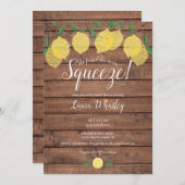 Rustikales Holz Hauptpresse Lemon Brautparty Einladung (Vorne/Hinten)