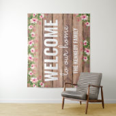 Rustikales Holz heißt Sie herzlich willkommen auf Wandteppich (Beispiel)