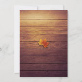 Rustikales Holz Herbst Ahorn Erntedank Abendessen  Einladung (Rückseite)