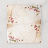 Rustikales Holz Herbst Blätter Erntedank Platzkarte (Außenseite Aufgefaltet)