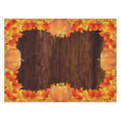 Rustikales Holz Herbst Blätter Pumpkins Tischdecke (Vorderseite (Horizontal))