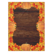 Rustikales Holz Herbst Blätter Pumpkins Tischdecke (Vorderseite)