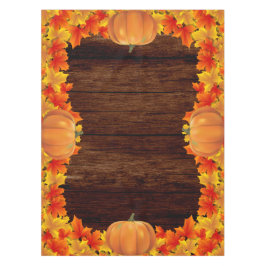 Rustikales Holz Herbst Blätter Pumpkins Tischdecke