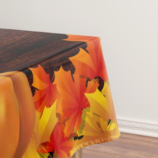 Rustikales Holz Herbst Blätter Pumpkins Tischdecke (Beispiel)