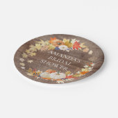 Rustikales Holz Herbst Dusche 7" Platten Pappteller (Schrägansicht)