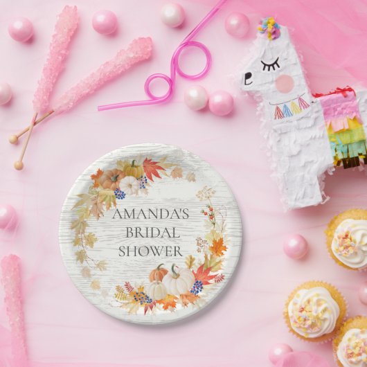 Rustikales Holz Herbst Dusche 7" Platten Pappteller (Party)