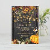 Rustikales Holz Herbst Herbst Herbst Baby Dusche G Einladung (Stehend Vorderseite)