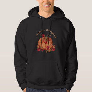 Rustikales Holz Herbst Orange Kürbisse Herbstlaub Hoodie