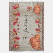 Rustikales Holz Herbst Orange Pumpkins Herbstlaub  Decke (Vorderseite Vertikal)