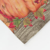 Rustikales Holz Herbst Orange Pumpkins Herbstlaub Fleecedecke (Ecke)