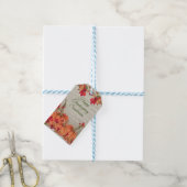 Rustikales Holz Herbst Orange Pumpkins Herbstlaub Geschenkanhänger (Mit Garn)