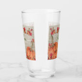 Rustikales Holz Herbst Orange Pumpkins Herbstlaub Glas (Rechts)