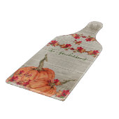 Rustikales Holz Herbst Orange Pumpkins Herbstlaub Schneidebrett (Ecke)