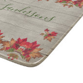 Rustikales Holz Herbst Orange Pumpkins Herbstlaub Schneidebrett (Ecke)