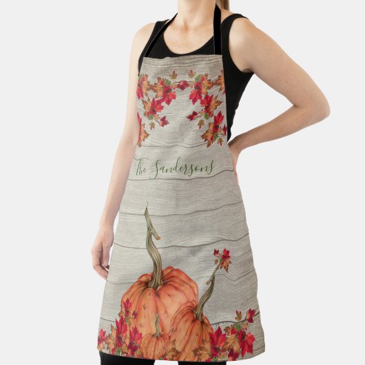 Rustikales Holz Herbst Orange Pumpkins Herbstlaub Schürze (InSitu)