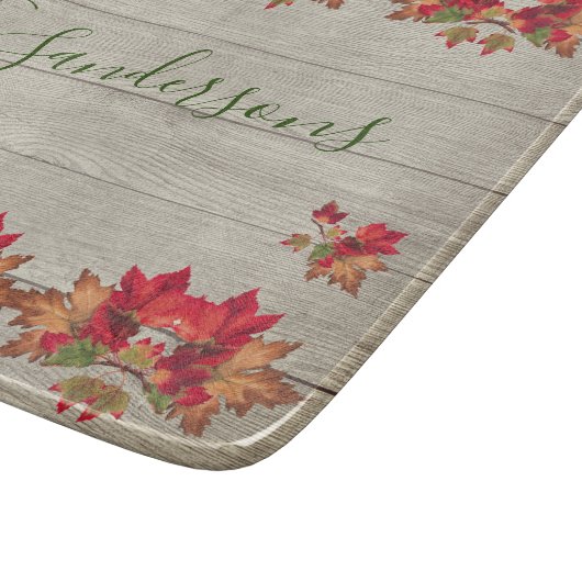 Rustikales Holz Herbst Orange Pumpkins Herbstlaube Schneidebrett (Ecke)