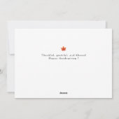 Rustikales Holz Herbstleaf glückliches Erntedankfe Feiertagskarte (Rückseite)