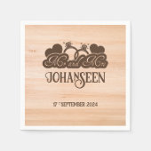 Rustikales Holz Herr und Frau Elegant Bauernhaus H Serviette (Vorderseite)