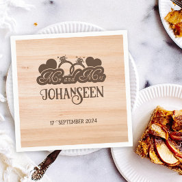 Rustikales Holz Herr und Frau Elegant Bauernhaus H Serviette