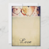 Rustikales Holz Herz Land Hochzeiten Einladungen (Rückseite)