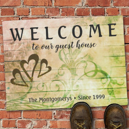 Rustikales Holz Herzstück Individuelle Name Doorma Fußmatte