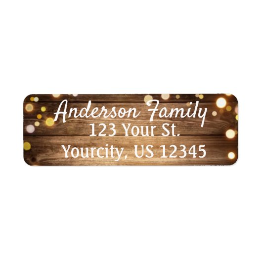 Rustikales Holz Hintergrund Bocci Rücksendeadresse (Vorne)