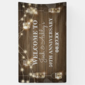 Rustikales Holz Hintergrund Licht Glas Jar Jahrest Banner (Vertikal)