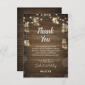 Rustikales Holz Hintergrund Licht Glas Jar Jahrest Dankeskarte (Vorne/Hinten)