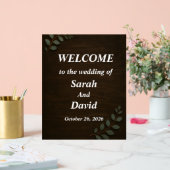 Rustikales Holz-Hochzeits-Willkommensschild mit Eu Acrylschild (Hochzeit)