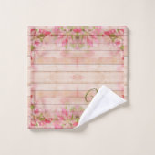 rustikales Holz, Hochzeitsempfang, Familienmonogra Badhandtuch Set (Waschlappen)