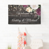 Rustikales Holz-Hochzeitsfest-Banner Banner (Insitu)