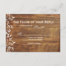 Rustikales Holz-Hochzeitskarte